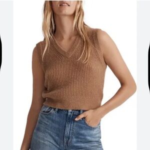 NWT Romy Shrunken Sweater Vest Heather Camel XS